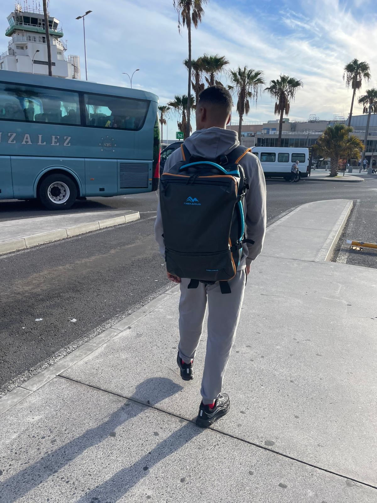 TREKARIUS 35L travel backpack in Spain during location filming