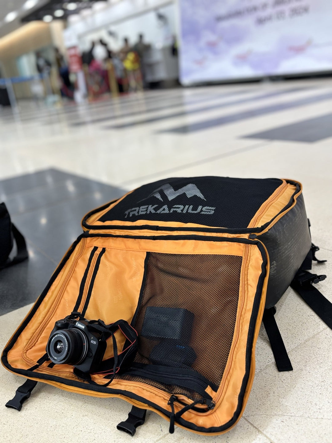 TREKARIUS 35L carry-on backpack at the airport for one bag travel