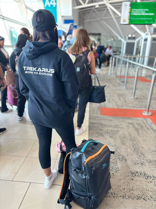 TREKARIUS 35L carry-on backpack at airport departure gates